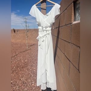 Baltic Born White Katya Ruffle Dress